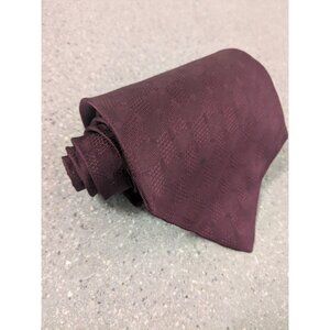 Stafford Necktie Men's 60x4 Inch Red Wine Colored Square Geometric